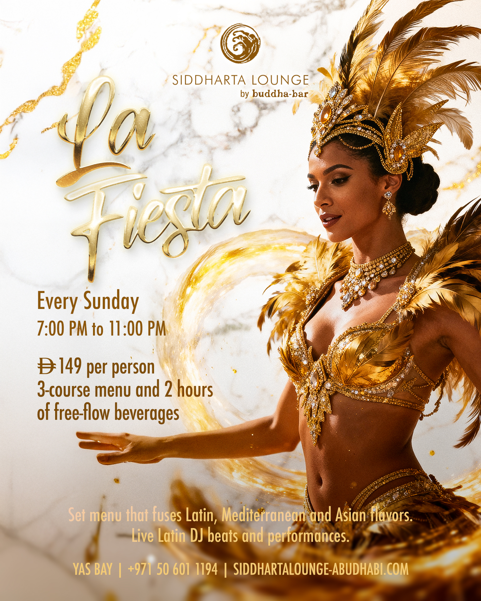 Ambiente y terraza de Siddharta Lounge Yas Bay
