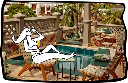Rooftop tropical del Townhouse Boutique Art Hotel en el casco antiguo de Cartagena